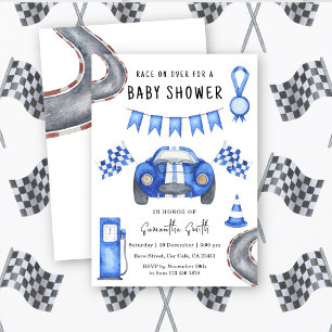 Invitación Chorro de Acuarela para Baby Shower de Coche de Ca