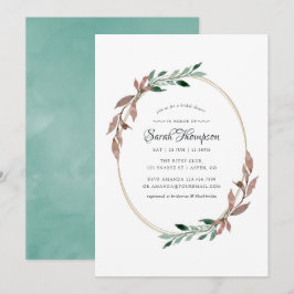 Invitación Chorro de acuarela rústica Bridal Shower de invier