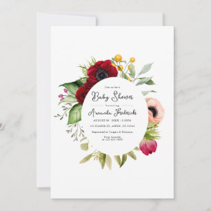 Invitación Chorro de agua Boho Fiesta floral para bebé