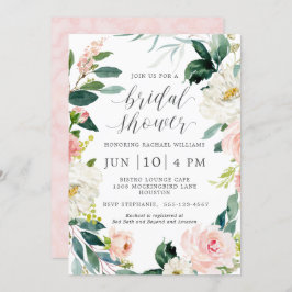 Invitación Chorro de agua colorida de flores para despedida d