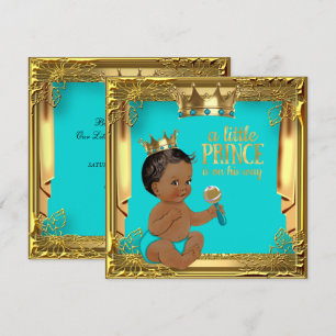 Invitación Chorro de Agua Etnico Baby Shower del Príncipe