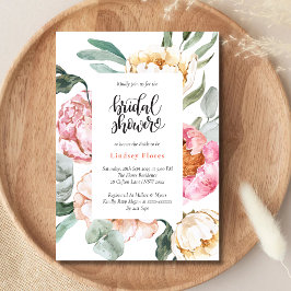 Invitación Chorro de agua Rosa Floral Verde Bridal Shower