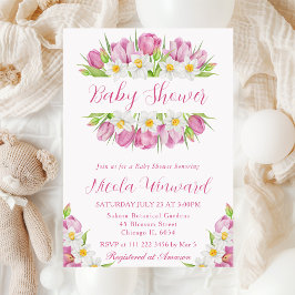Invitación Chorro de Agua Tulipanes y Narcisos Baby Shower