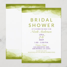 Invitación Chorro de Agua Verde Chartreuse Bridal Chic