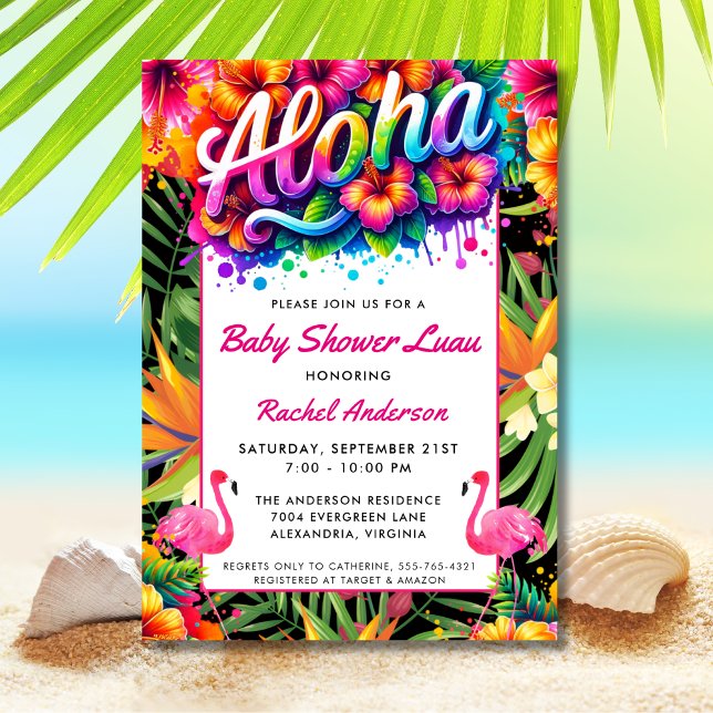 Invitación Chorro de Aloha para Baby Luau  (Subido por el creador)