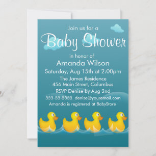 Invitación Chorro de baño de pato de goma adorable