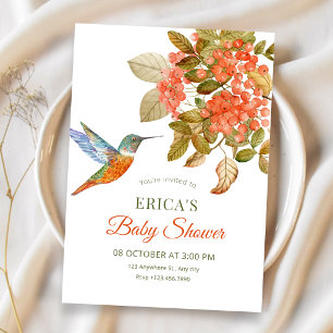 Invitación Chorro de bebé de bayas de pájaros elegantes artís