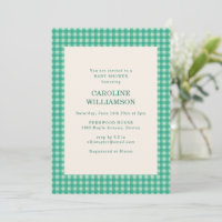 Chorro de bebé de cuadros de gingham verde menta r