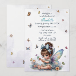 Invitación Chorro de bebé de hada adorable