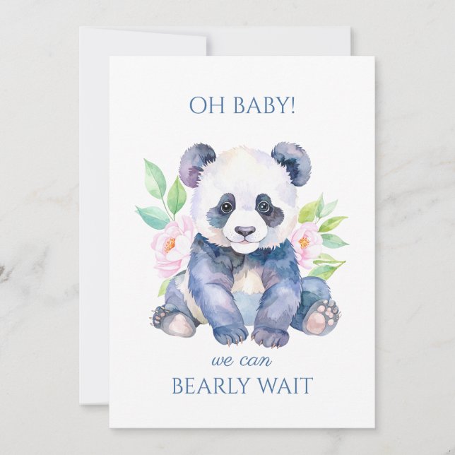 Invitación Chorro de bebé de Panda personalizado (Anverso)