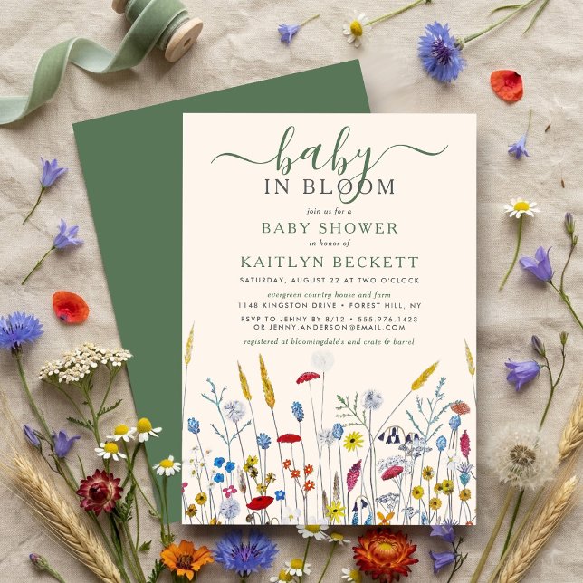 Invitación Chorro de Bebé en Pradera de Flores Silvestres Bab (Subido por el creador)