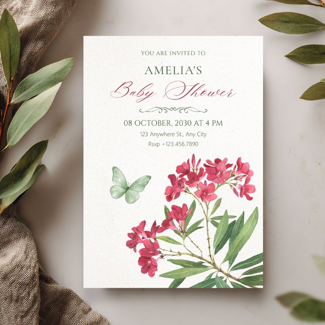 Invitación Chorro de bebé floral estético (Subido por el creador)