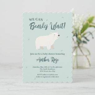 Invitación Chorro de Bebé Oso Polar Oso Polar