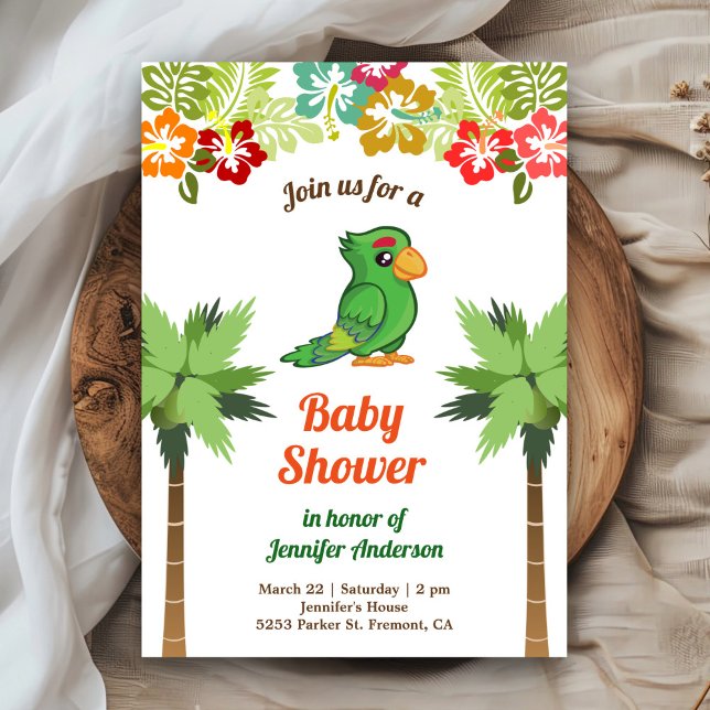 Invitación Chorro de Bebé Selva Tropical (Subido por el creador)