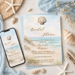 Invitación Chorro de boda dunas de arena de acuarela