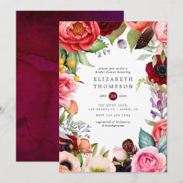 Invitación Chorro de boda floral boho acuarela