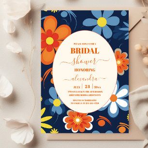 Invitación Chorro de Boda Floral Boho Retro