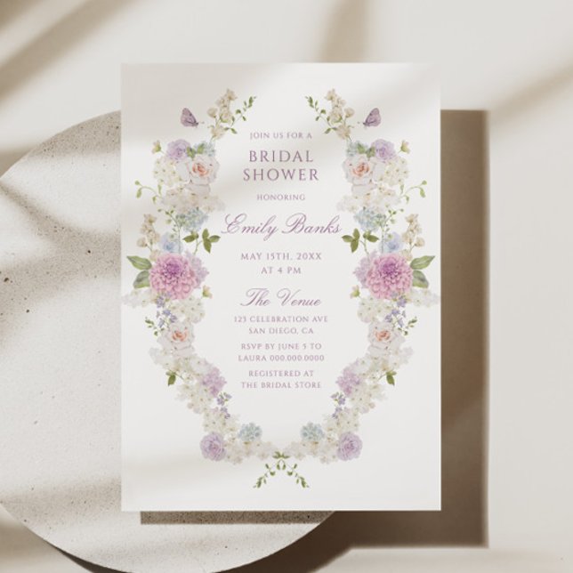 Invitación Chorro de boda floral suave romántico (Subido por el creador)
