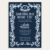Chorro de Boda Floral Vintage Algo Azul
