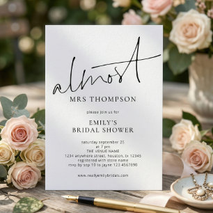 Invitación Chorro de Boda Minimalista Almost Mrs