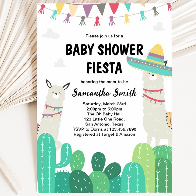 Invitación Chorro de Cumple de Llama y Cactus (Subido por el creador)