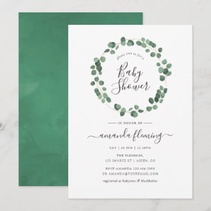 Invitación Chorro de eucalipto para baby shower