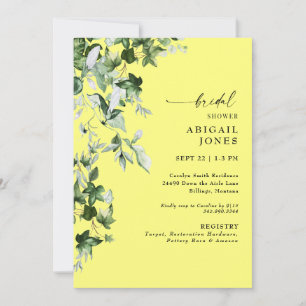 Invitación Chorro de Hiedra Amarillo Mantecoso para Despedida