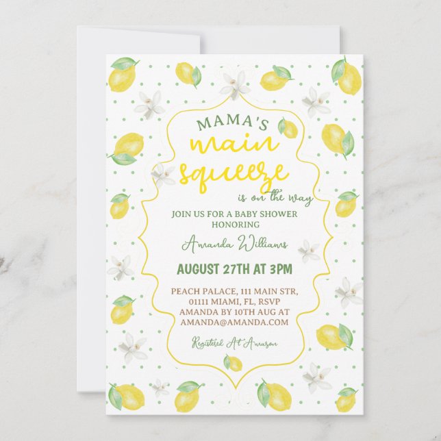 Invitación Chorro de la ducha de bebé de mamá (Anverso)