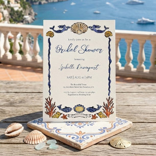 Invitación Chorro de la Riviera Italiana Sirena Acuarela Desp