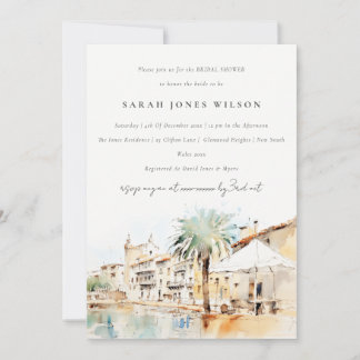 Invitación Chorro de Mallorca España Aquarela Paisaje Despedi