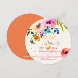 Invitación Chorro de Novia con Acuarela Floral de PixDezines