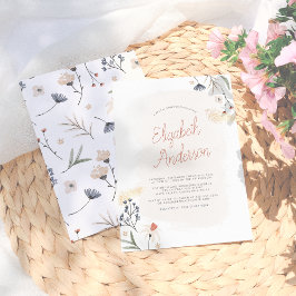 Invitación Chorro de Novia con Estilo Floral Minimalista Bohe