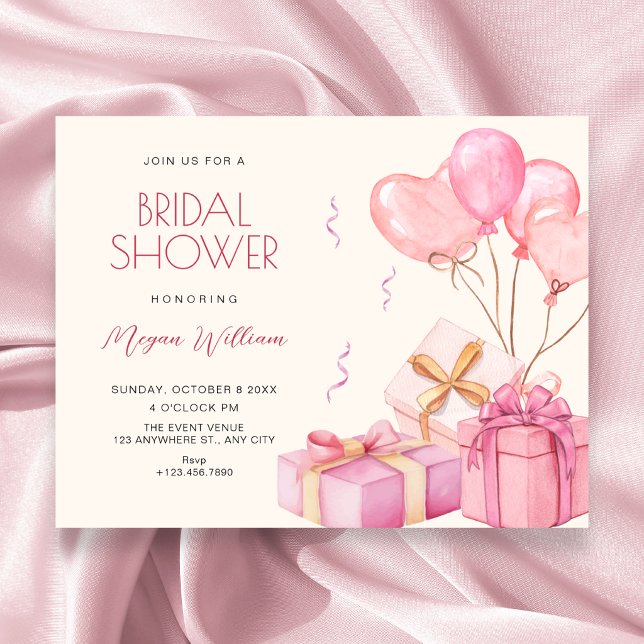 Invitación Chorro de novia en rosa pastel (Subido por el creador)