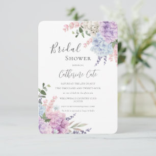 Invitación Chorro de Novia Floral con Hortensias Lindas