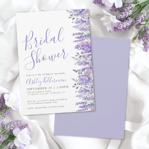 Invitación Chorro de Novia Floral Púrpura Lavanda