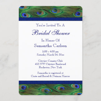 Invitación Chorro de Novia Verde Esmeralda Azul Real