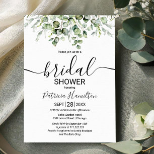 Invitación Chorro de Novia Verde Eucalipto