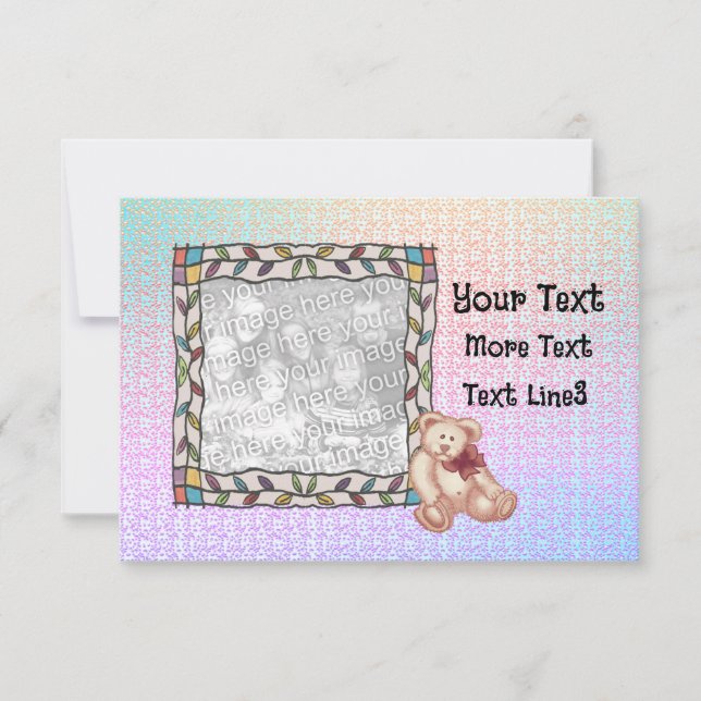 Invitación Chorro de osito de peluche  (Anverso)