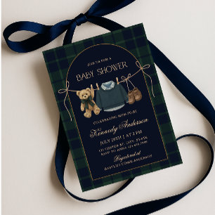 Invitación Chorro de osito de polo para baby shower