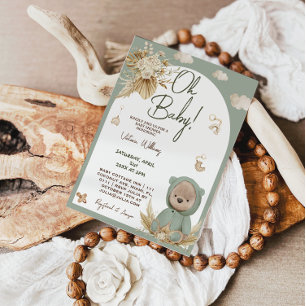 Invitación Chorro de Oso & Juguetes para Guardería Baby Showe