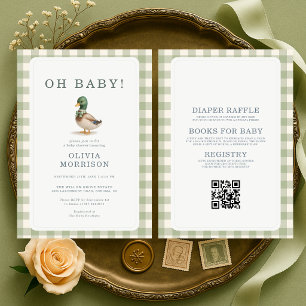 Invitación Chorro de Pato Mallard Todo en Uno Fiesta de Bebé