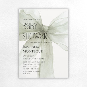 Invitación Chorro de Sabio Minimalista Elegante Ducha de Bebé