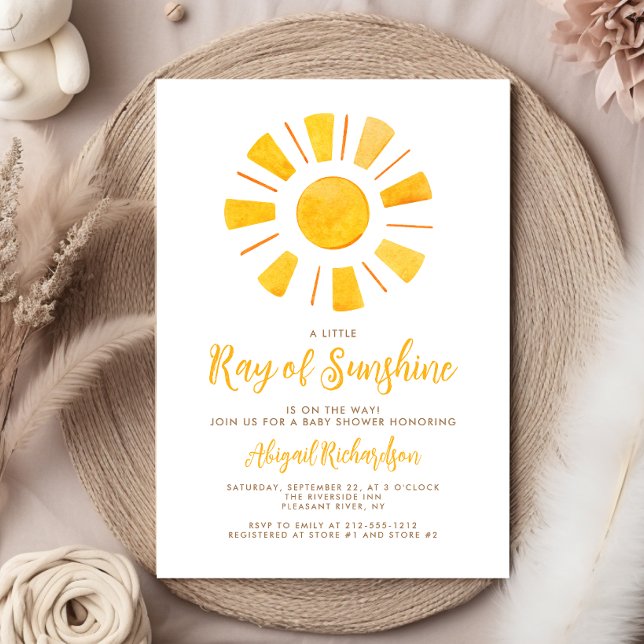 Invitación Chorro de Sol Amarillo Naranja Baby Shower (Subido por el creador)