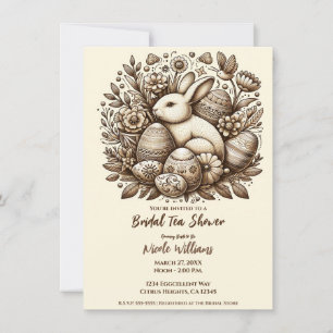 Invitación Chorro de té nupcial floral del conejo de Pascua v