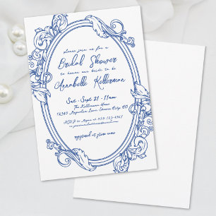 Invitación Chorro Elegante Vintage de Boda de Mano Dibujada