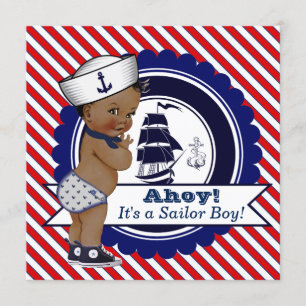 Invitación Chorro étnico pequeño marinero Baby Shower náutico