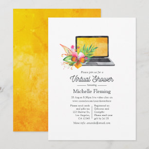 Invitación Chorro floral virtual de verano tropical para el b
