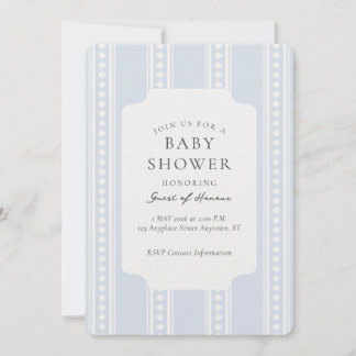 Invitación Chorro geométrico de franja Ogee Vintage para baby