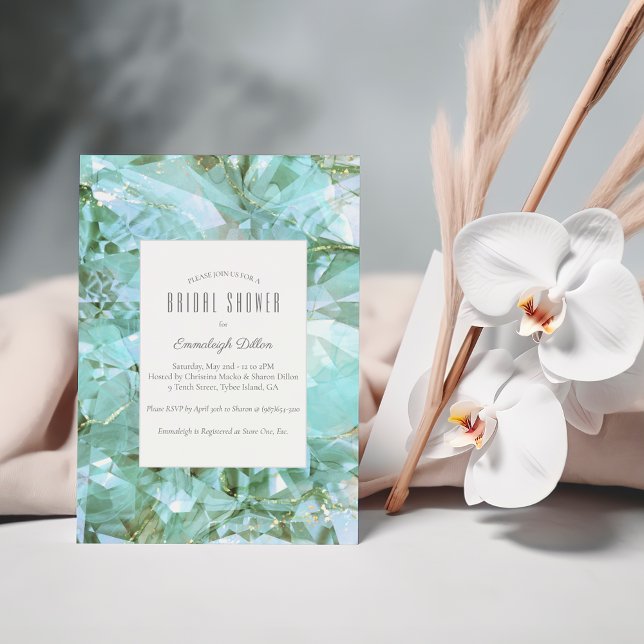 Invitación Chorro Nupcial de Cristal de Vidrio de Mar Elegant (Subido por el creador)