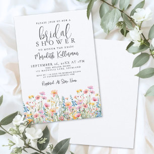 Invitación Chorro Nupcial de Flores Silvestres Coloridas Botá